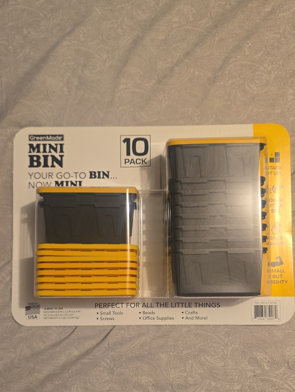 VIRAL GreenMade Mini Bin 10 pack in black & yellow
